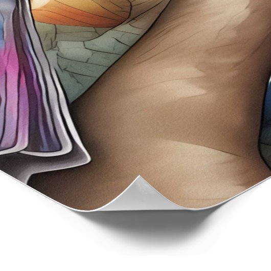 Mystischer Wasserbird in Zweigstelle 4:5 Poster (Ecke)