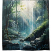 Mystischer Wasserfall Duschvorhang (Vorderseite)