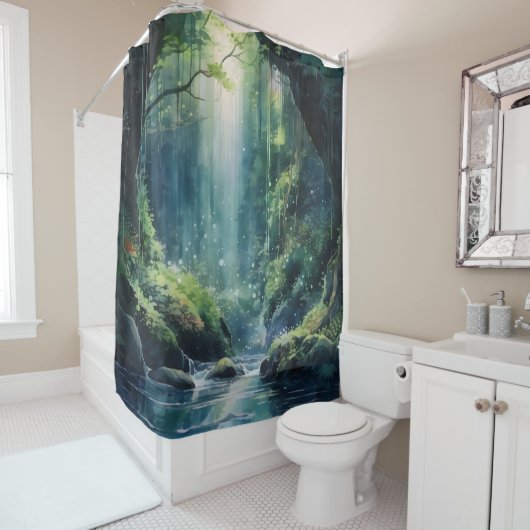 Mystischer Wasserfall Duschvorhang (Beispiel)