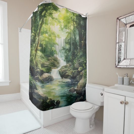 Mystischer Wasserfall Duschvorhang (Beispiel)