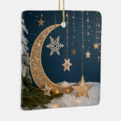 Mystischer Weihnachtsmond Keramikornament (Rechts)