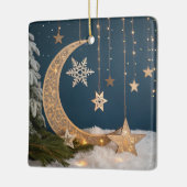 Mystischer Weihnachtsmond Keramikornament (Links)