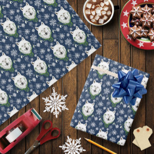 Mystischer Weißer Arktischer Wolf Winter Schneeglö Geschenkpapier