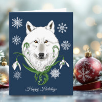 Mystischer Weißer Arktischer Wolf Winter Schneeglö