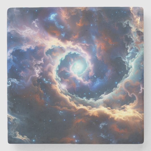 Mystischer Whirlpool im Sternenhimmel Steinuntersetzer (Vorderseite)