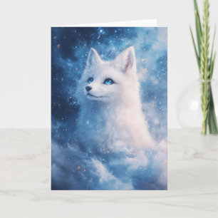 Mystischer Winterfuchs mit sternenklaren Augen Karte
