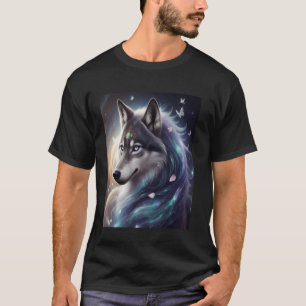 Mystischer Wolf Fantasy-Wildtier-Kunst Wolf-Enthus T-Shirt