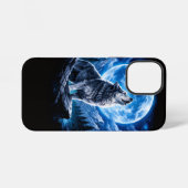 Mystischer Wolf heult iPhone Hülle (Rückseite (Horizontal))