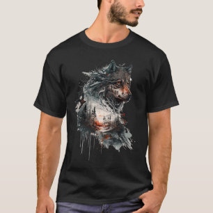 Mystischer Wolf im Fantasiemotiv Gothic T-Shirt