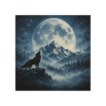 Mystischer Wolf in der Wildnis unter dem Mond | Be