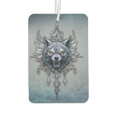 Mystischer Wolf Kopf. Autolufterfrischer (Rückseite)