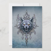 Mystischer Wolf Kopf. Einladung (Rückseite)