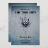 Mystischer Wolf Kopf. Einladung (Vorne/Hinten)