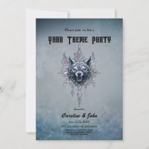 Mystischer Wolf Kopf. Einladung
