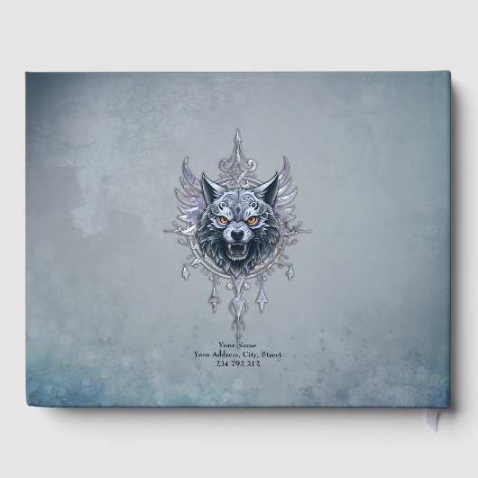 Mystischer Wolf Kopf. Gästebuch (Rückseite)