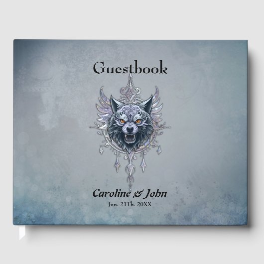 Mystischer Wolf Kopf. Gästebuch (Vorderseite)