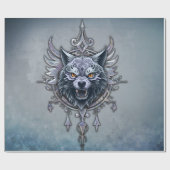 Mystischer Wolf Kopf. Geschenkpapier (Flach)