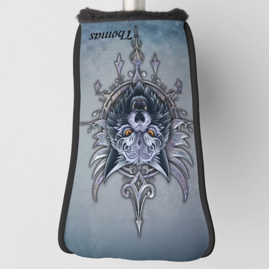 Mystischer Wolf Kopf. Golf Headcover (Rotieren 90)