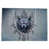 Mystischer Wolf Kopf. Große Geschenktüte (Rückseite)