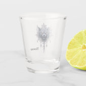 Mystischer Wolf Kopf. Schnapsglas (Rückseite)