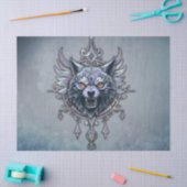 Mystischer Wolf Kopf. Seidenpapier (Basteln)