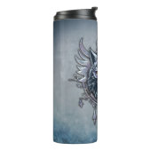 Mystischer Wolf Kopf. Thermosbecher (Nach links gedreht)