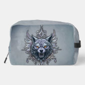 Mystischer Wolf Kopf. Waschbeutel (Rückseite)