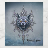 Mystischer Wolf Kopf. Weinetikett (Einzelnes Label)