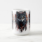 Mystischer Wolf mit Dreamcatcher Kaffeetasse (Mittel)