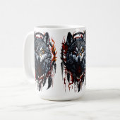 Mystischer Wolf mit Dreamcatcher Kaffeetasse (Vorderseite Links)