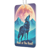 Mystischer Wolf mit Personalisiertem Text Autolufterfrischer (Links)