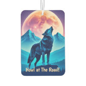 Mystischer Wolf mit Personalisiertem Text Autolufterfrischer (Rückseite)