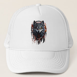 Mystischer Wolf mit Traumfänger Truckerkappe