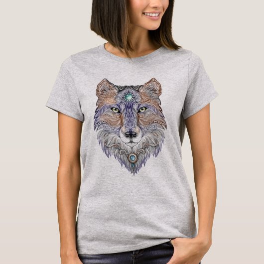 Mystischer Wolf T-Shirt (Vorderseite)