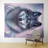 Mystischer Wolfsteppich Wandteppich (Beispiel (Horizontal))