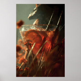 Mystischer Zitrus-Cocktail – Dunkle Botanische Kun Poster