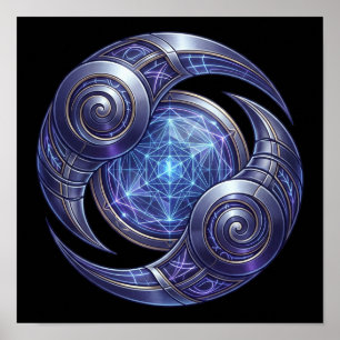 Mystischer Zodiacus Himmelsgewölbe Heilige Geometr Poster
