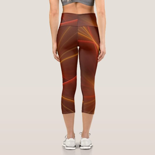 Mystisches Abstraktes Fraktal Kunst Moderne, warme Capri Leggings (Rückseite)