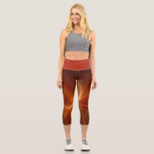 Mystisches Abstraktes Fraktal Kunst Moderne, warme Capri Leggings (Vorderseite)
