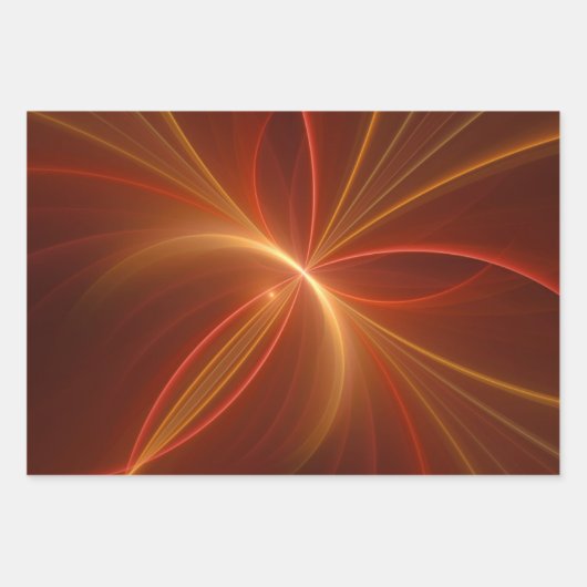 Mystisches Abstraktes Fraktal Kunst Moderne, warme Geschenkpapier Set (Vorderseite 2)