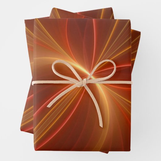 Mystisches Abstraktes Fraktal Kunst Moderne, warme Geschenkpapier Set (Beispiel)