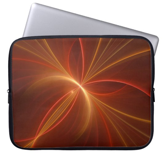 Mystisches Abstraktes Fraktal Kunst Moderne, warme Laptopschutzhülle (Vorderseite)