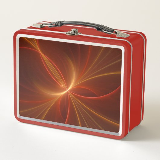 Mystisches Abstraktes Fraktal Kunst Moderne, warme Metall Brotdose (Vorderseite)