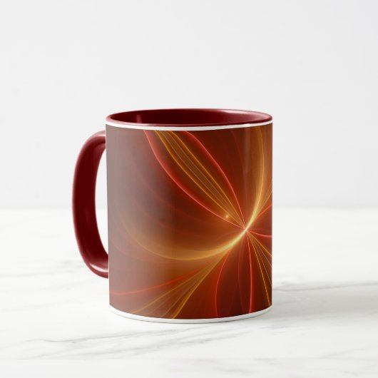 Mystisches Abstraktes Fraktal Kunst Moderne, warme Tasse (Vorderseite Links)