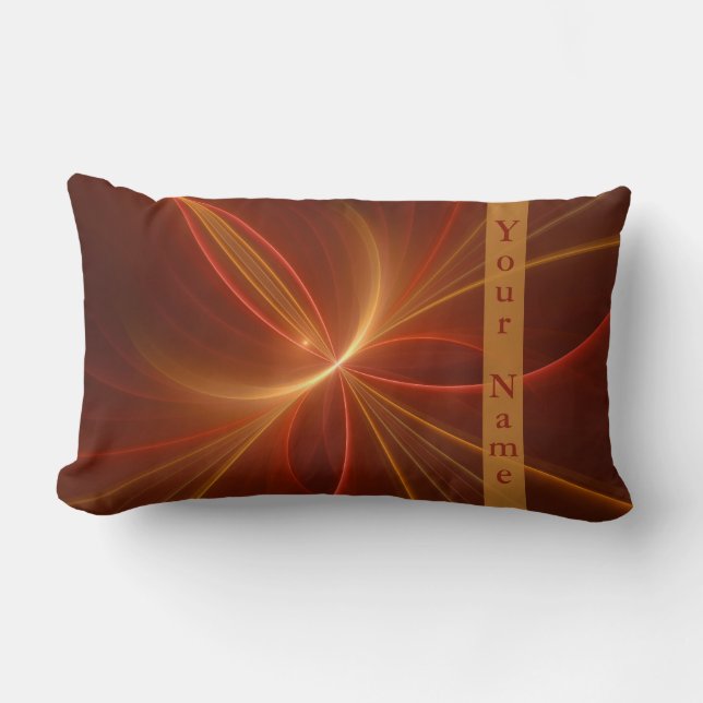 Mystisches Abstraktes Fraktal Moderne, warme Farbe Lendenkissen (Vorderseite)