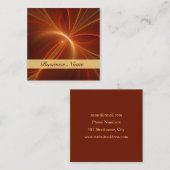 Mystisches Abstraktes Fraktal Moderne, warme Farbe Quadratische Visitenkarte (Vorne/Hinten)