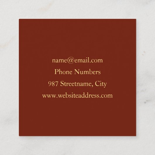 Mystisches Abstraktes Fraktal Moderne, warme Farbe Quadratische Visitenkarte (Rückseite)