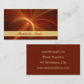 Mystisches Abstraktes Fraktal Moderne, warme Farbe Visitenkarte (Vorne/Hinten)