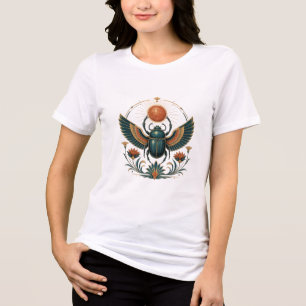 Mystisches ägyptisches geflügeltes Skarabäus Boho Tri-Blend Shirt