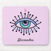 Mystisches, alles sichtendes Auge, hellrosa Mousepad (Vorne)